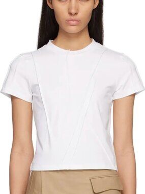 Lesugiatelier White Disordered Pintuck T-Shirt,
